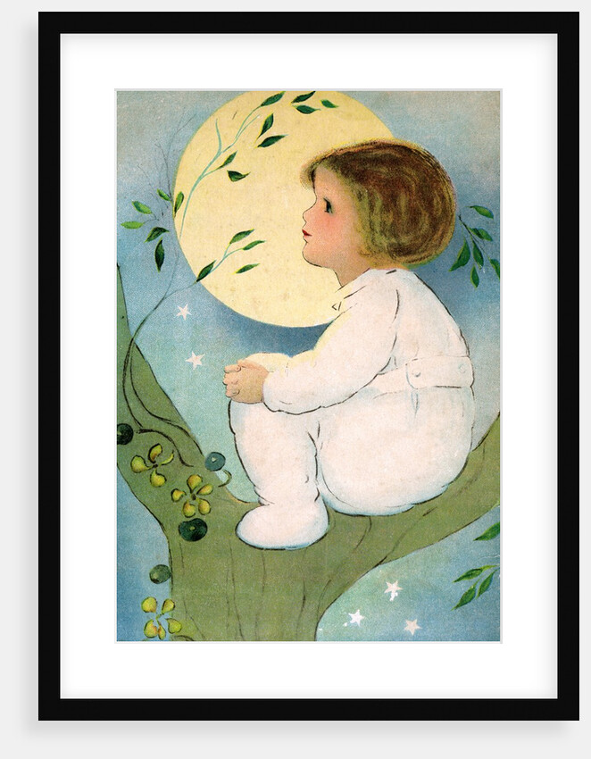 Illustration of Girl Sitting in Tree by Margaret Evans Price