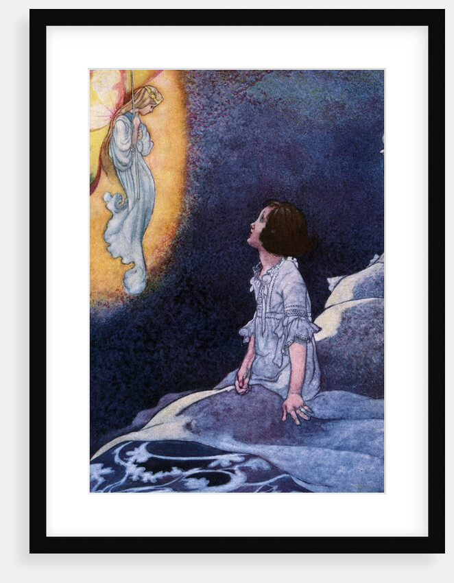 Illustration of Girl Awoken by Vision of Fairy by Charles Robinson