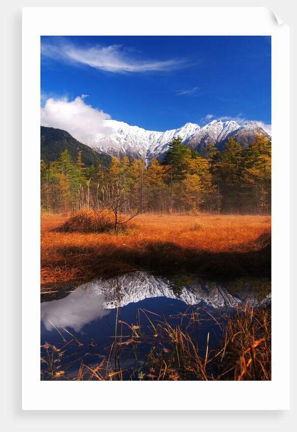 Mountains, autumn colors and lake by Anonymous