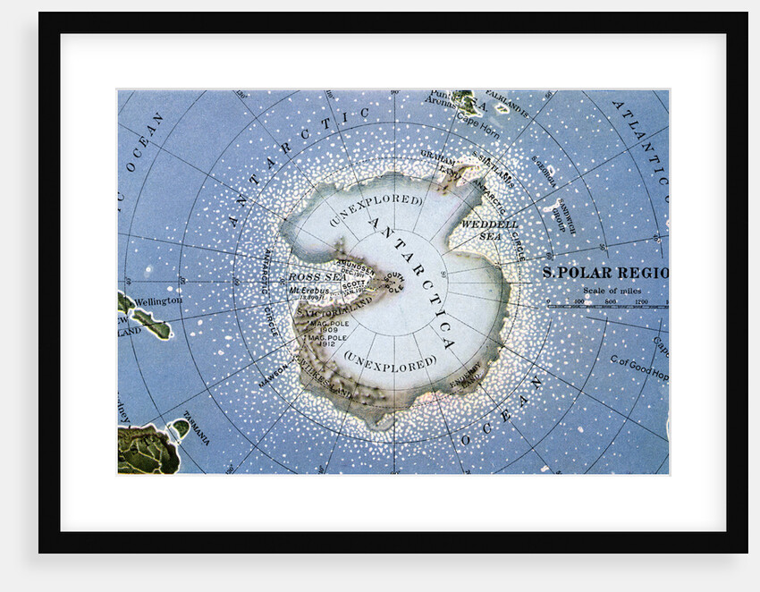 Map of Amundsen and Scott's South Pole Expeditions by Anonymous