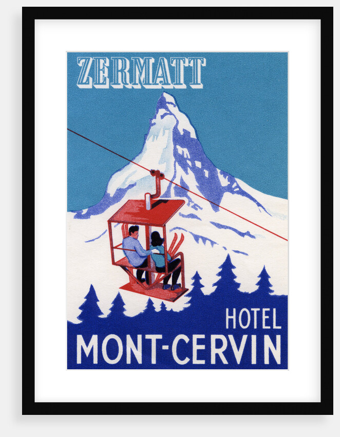 Zermatt Hotel Mont-Cervin Luggage Label by Anonymous