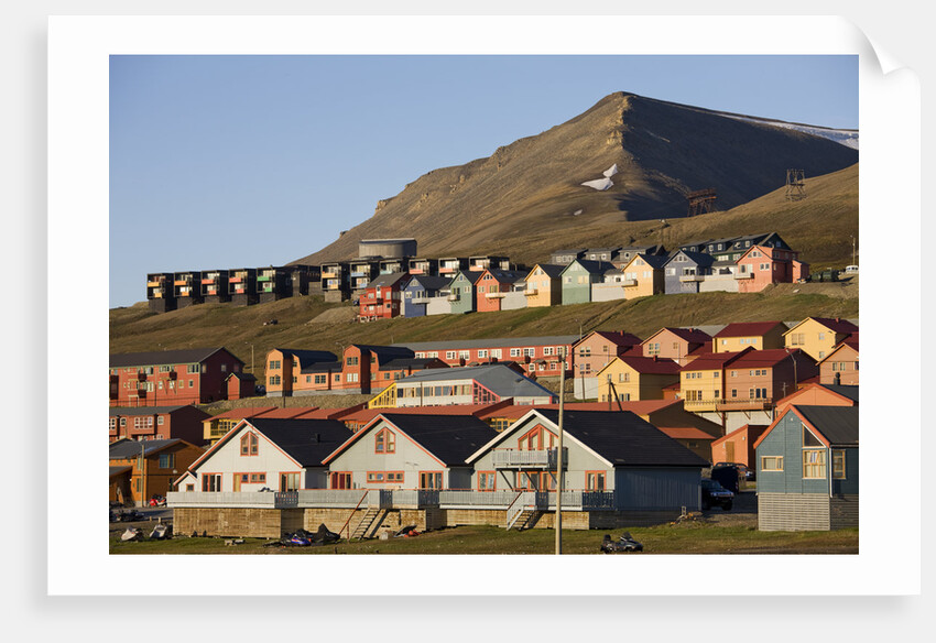 Town of Longyearbyen in Setting Midnight Sun by Anonymous