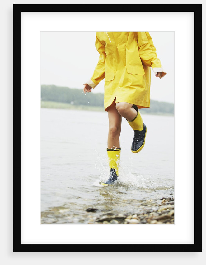 Woman Splashing in Lake by Anonymous