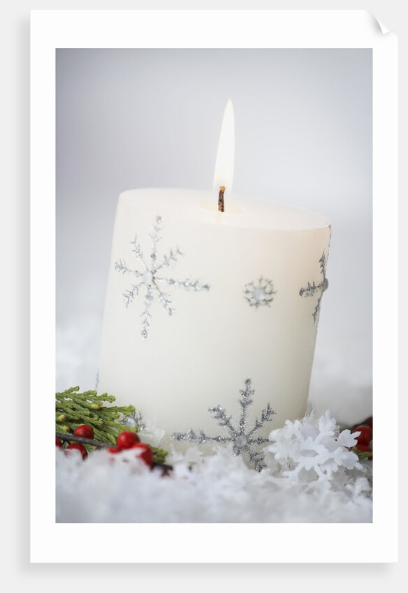 Festive Christmas Candle by Anonymous