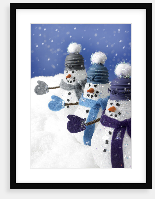 Snowmen in a Row by Anonymous