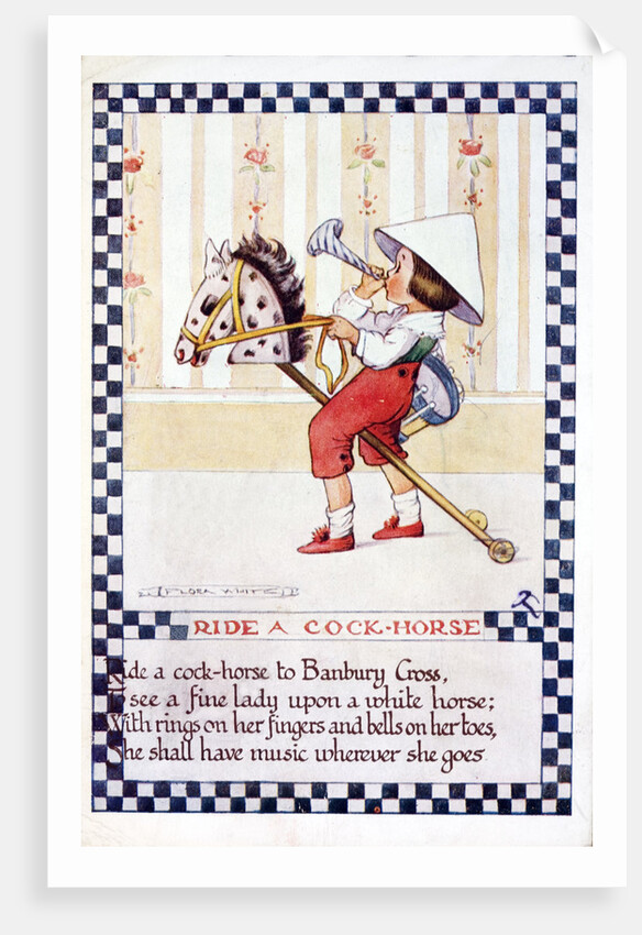 Illustration of "Ride a Cock Horse" Nursery Rhyme by Anonymous