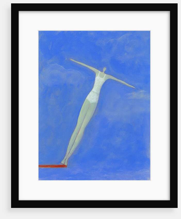 Diver on Springboard by Anonymous