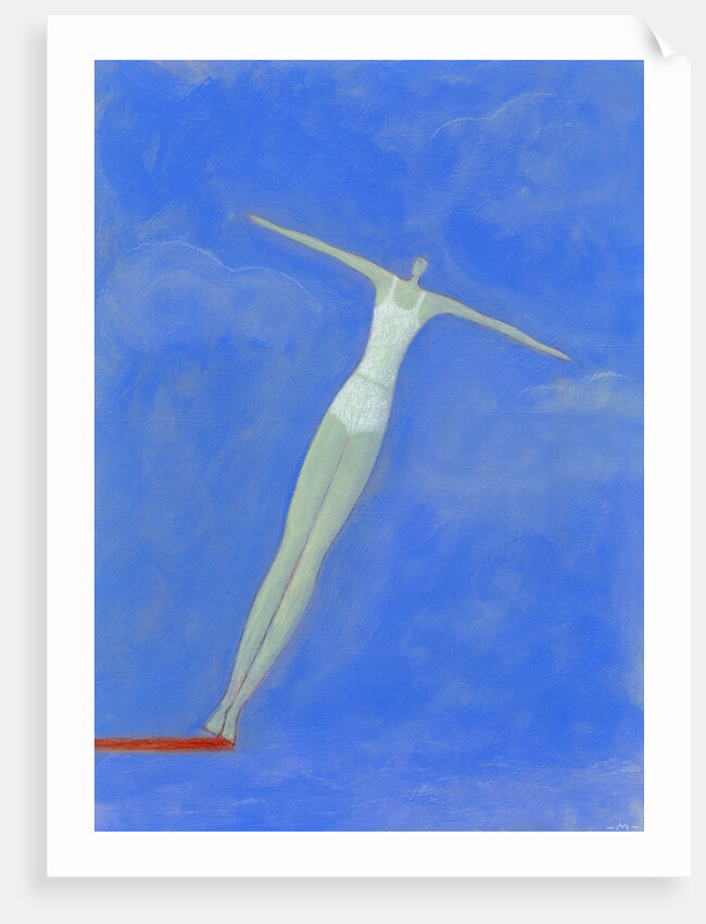 Diver on Springboard by Anonymous