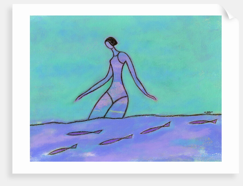 Woman Walking in the Water by Anonymous