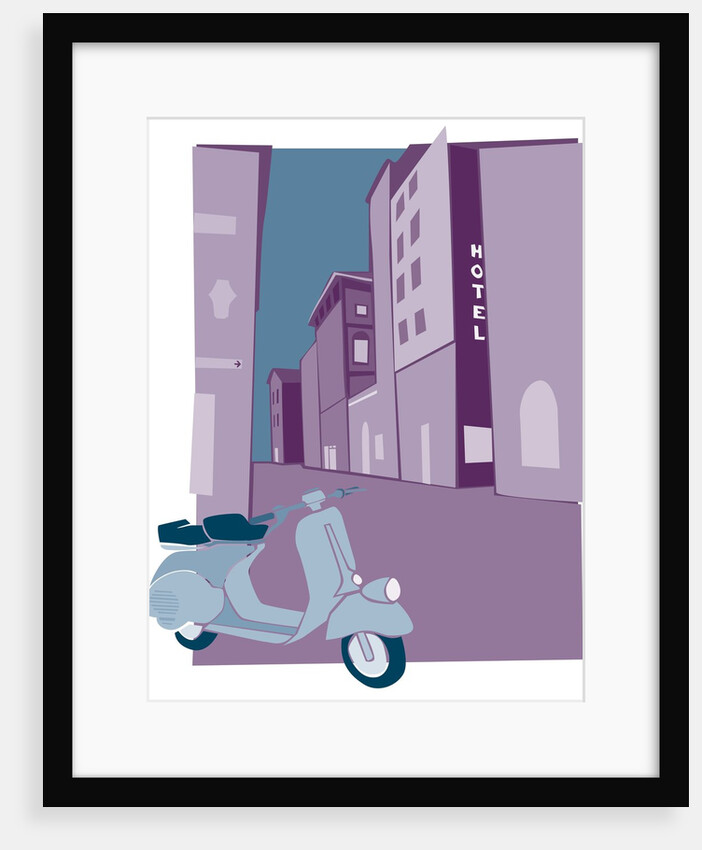 Scooter Parked on the Street by Anonymous