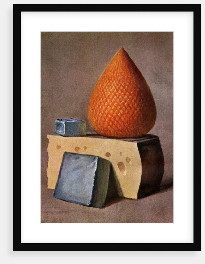 Illustration of four types of cheese by Anonymous