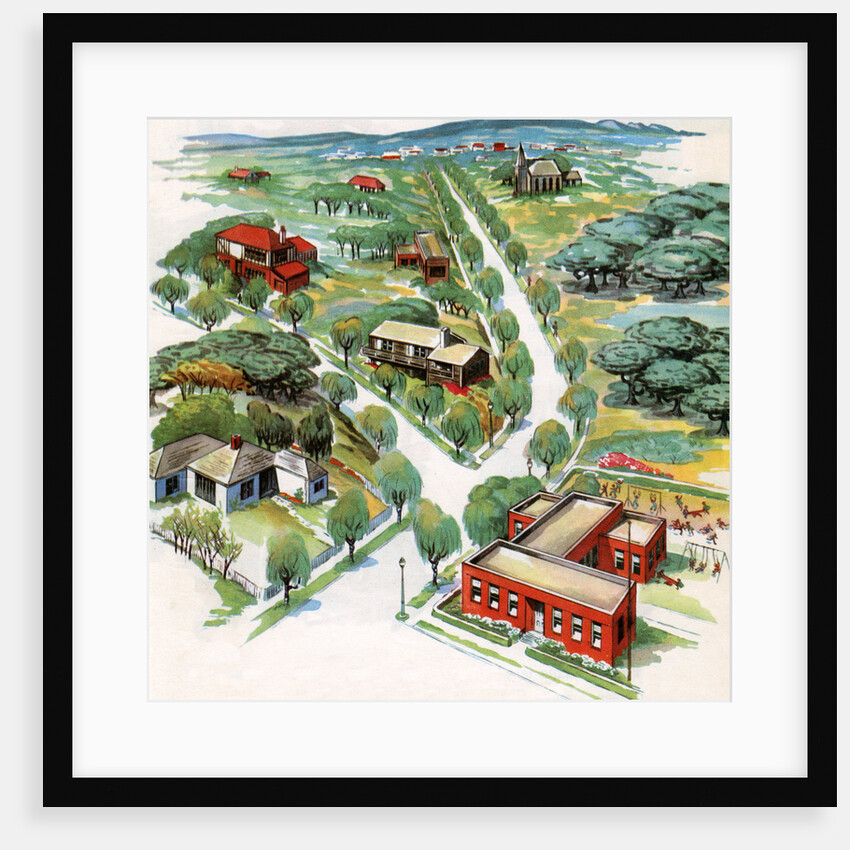 View of small American town by Anonymous