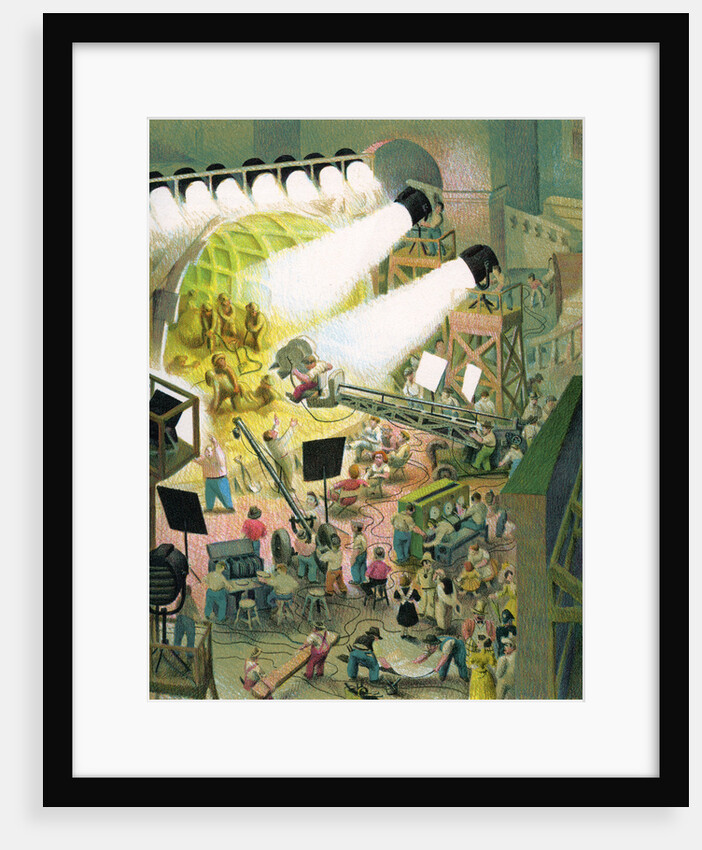 Illustration of Early Movie Set in Hollywood by C.H. DeWitt