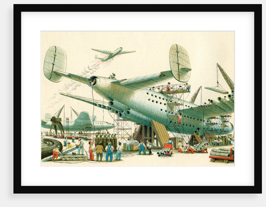 Illustration of Early Airplane Construction by C.H. DeWitt