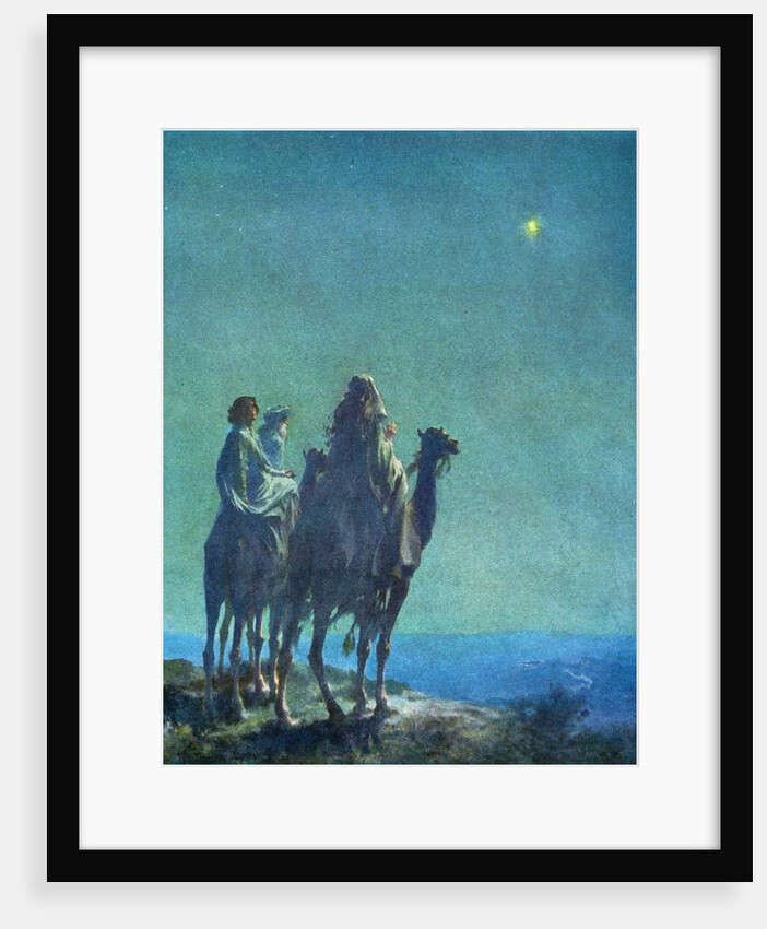 Illustration of Three Wise Men Viewing Star of Bethlehem by W.L. Taylor