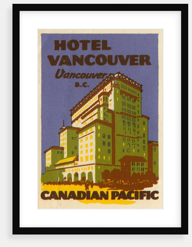 Hotel Vancouver Luggage label by Anonymous