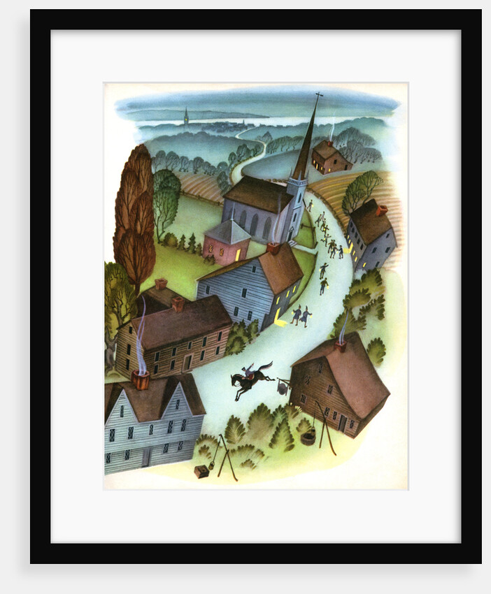 Illustration of the ride of Paul Revere by Janice Holland