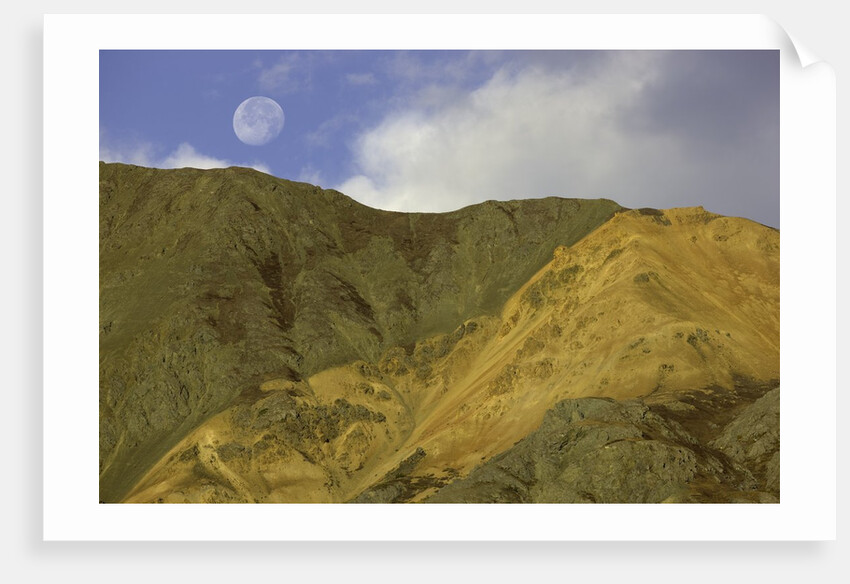 Full moon setting over mountain in Kluane National Park by Anonymous