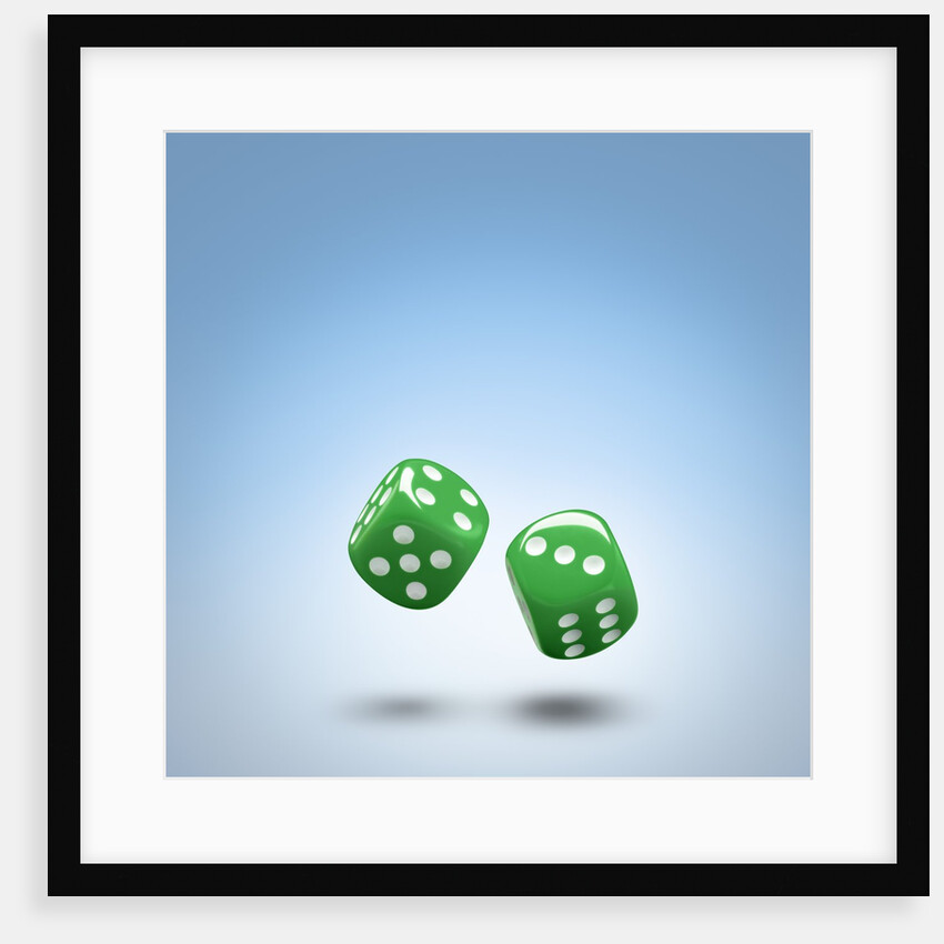 Green dice by Anonymous