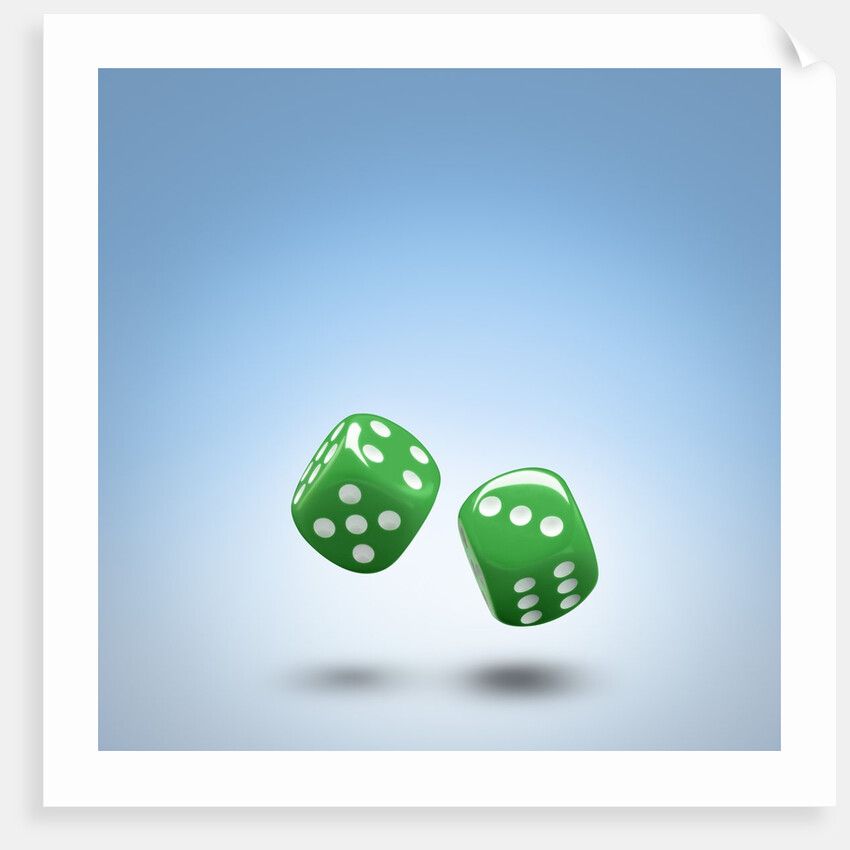 Green dice by Anonymous