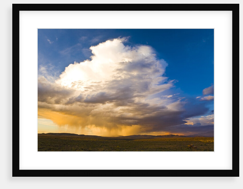 Rain clouds moving across landscape by Anonymous