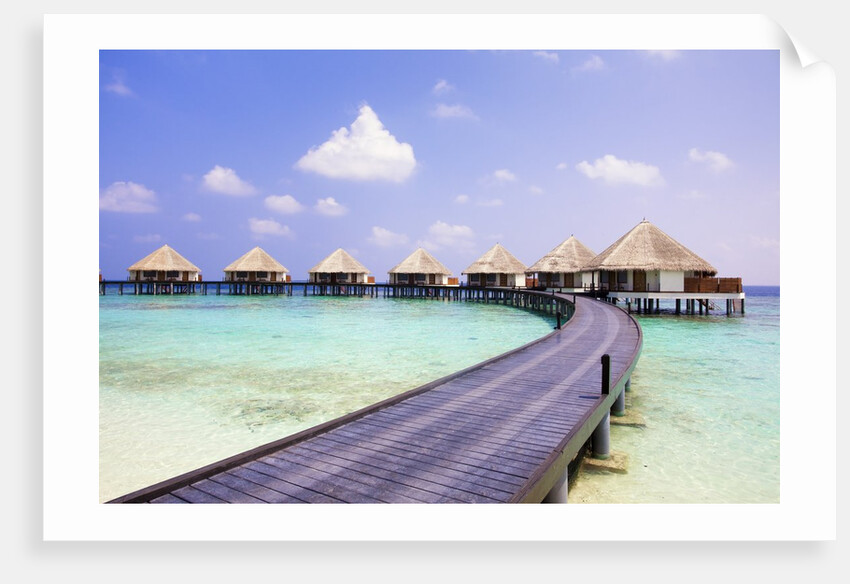 Water bungalows and jetty by Anonymous