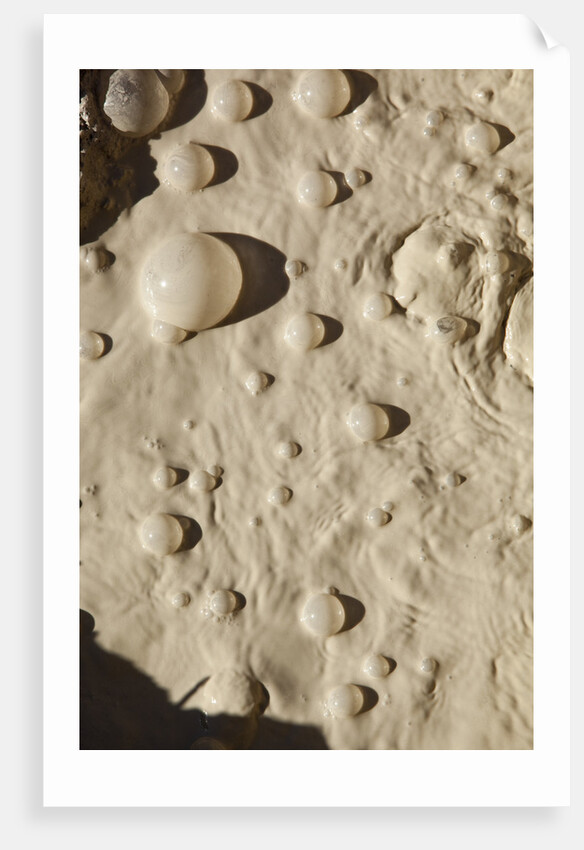 Bubbles in boiling volcanic mud pot by Anonymous