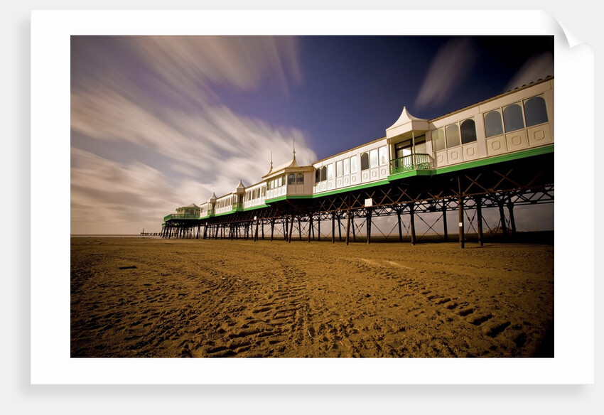 Pier at Lytham St. Annes extends over a sandy beach by Anonymous