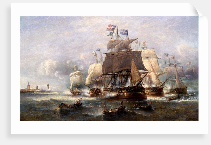 A Naval Engagement by Francois Musin