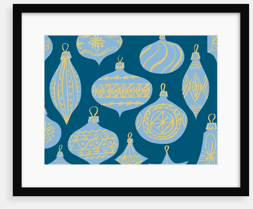 Blue Christmas Ornaments by Anonymous