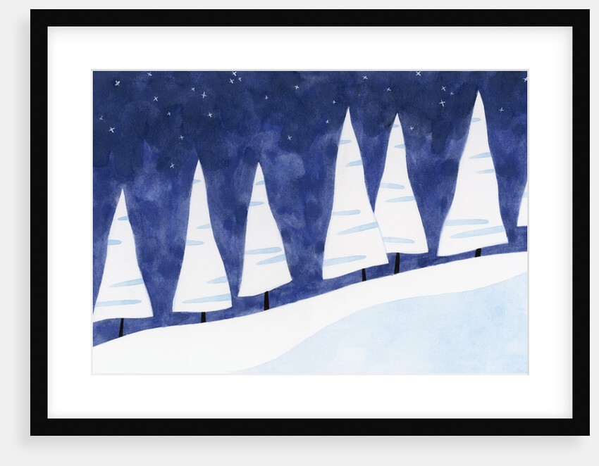 A Group of Snowy Trees by Anonymous