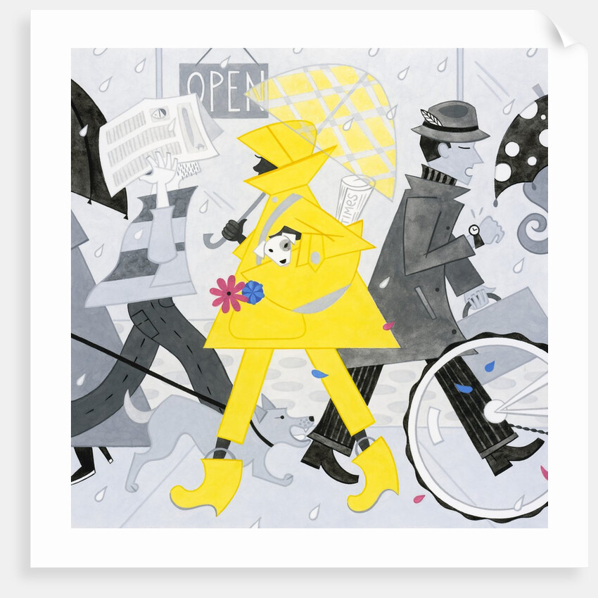 Girl in Yellow Raincoat by Anonymous