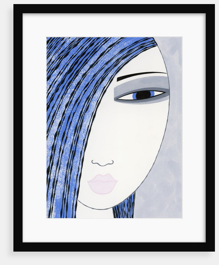 Woman with Blue Hair by Anonymous