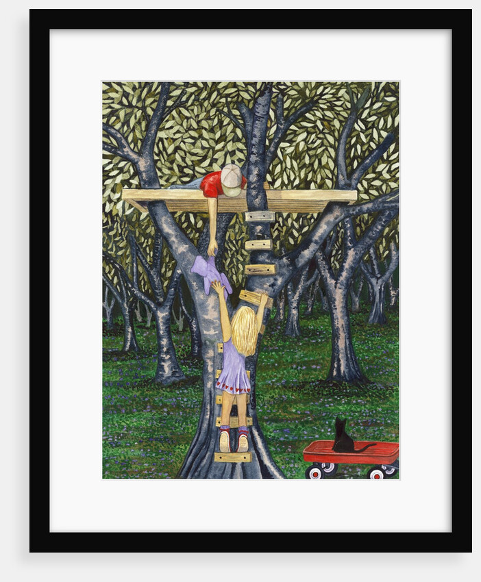 Two Children and a Tree House by Anonymous