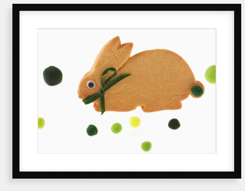 Bunny cookie with green pom-pom tail by Anonymous