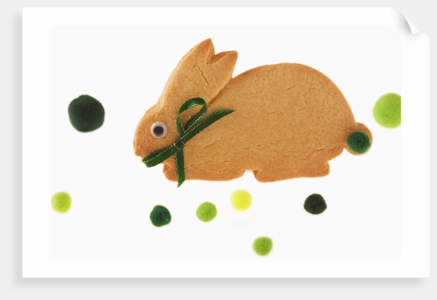 Bunny cookie with green pom-pom tail by Anonymous
