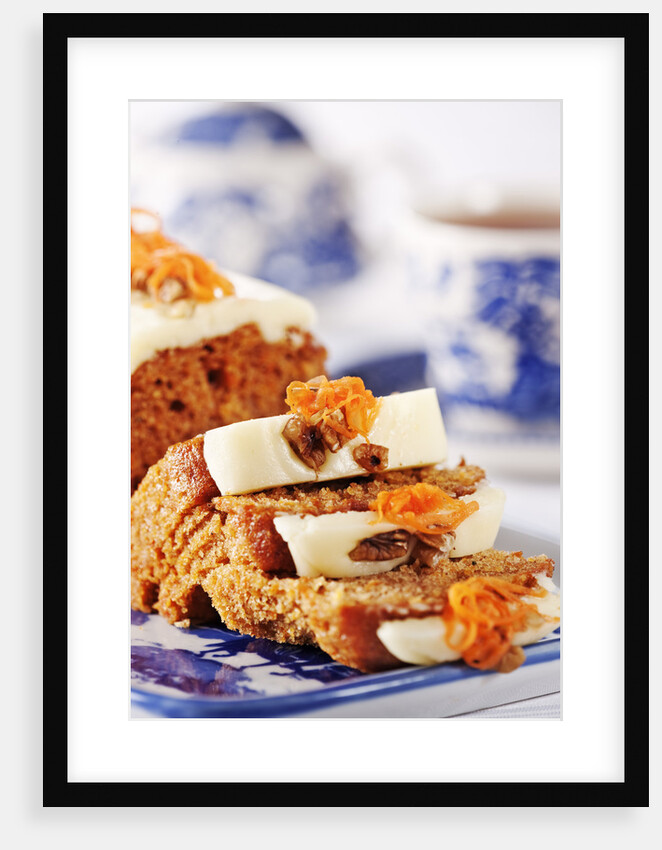Sliced carrot cake by Anonymous