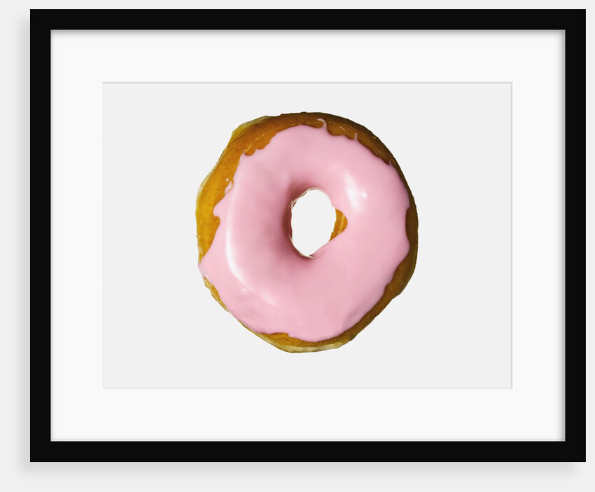 Donut with pink icing by Anonymous