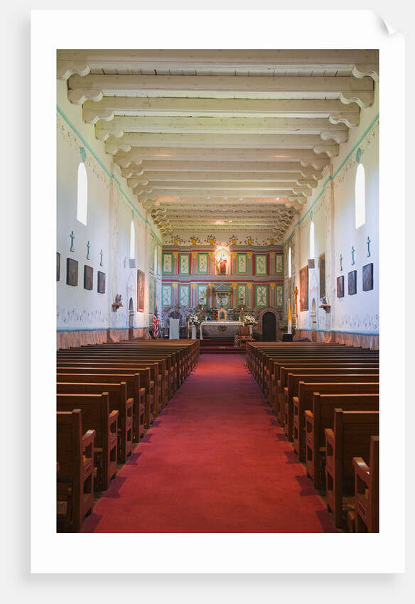 Church interior at Mission Santa Ines by Anonymous