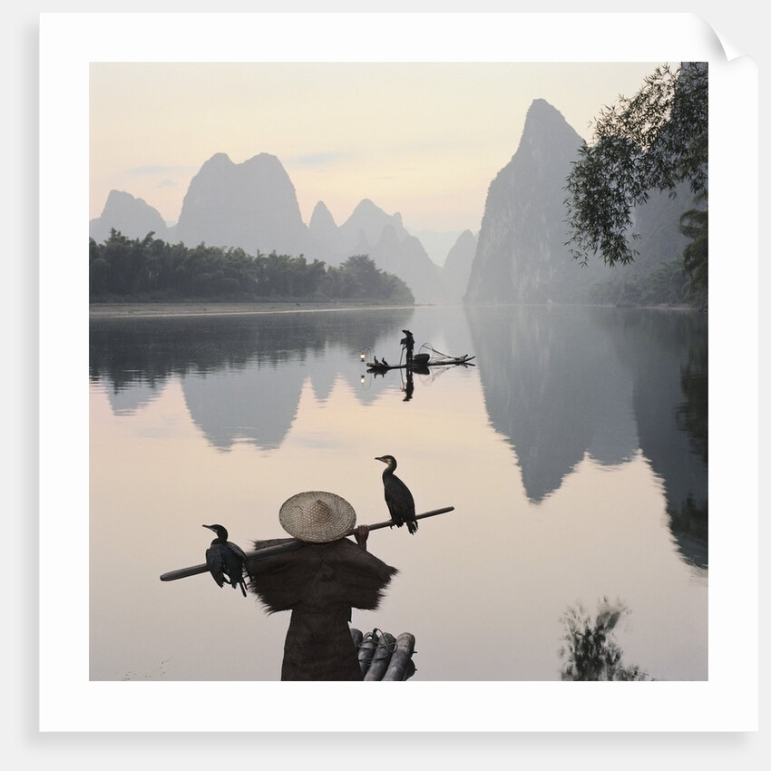 Cormorant fishermen in Li River by Anonymous