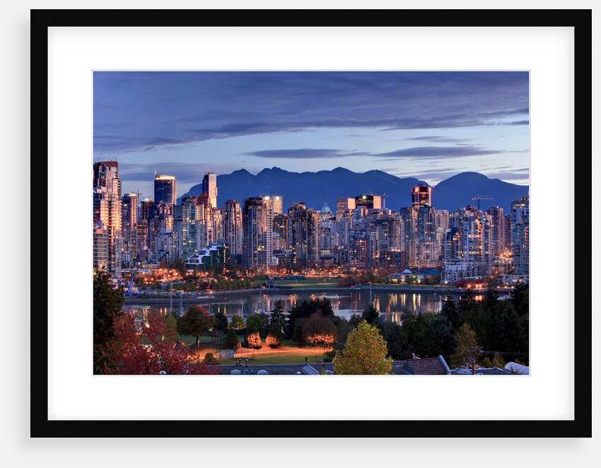 Vancouver skyline in front of North Shore Mountains by Anonymous