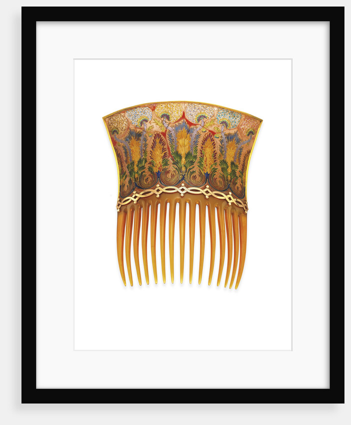 One of a pair of Art Nouveau tortoiseshell and enamel hair combs by Braquemond by Anonymous