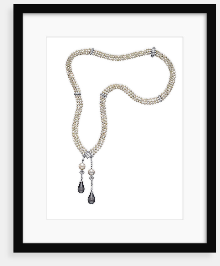 Art Deco pearl and diamond sautoir by Anonymous