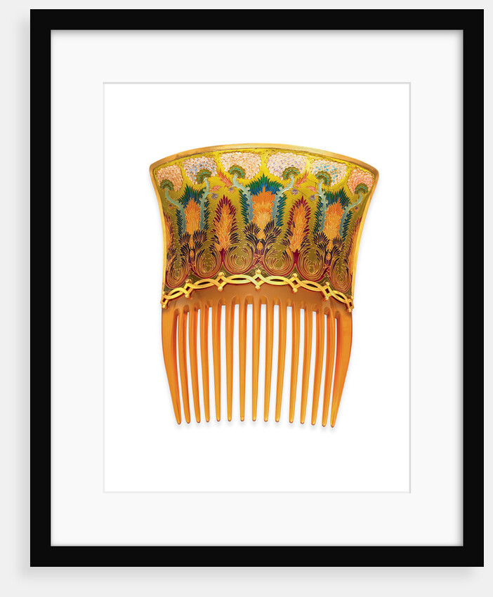 One of a pair of Art Nouveau tortoiseshell and enamel hair combs by Braquemond by Anonymous