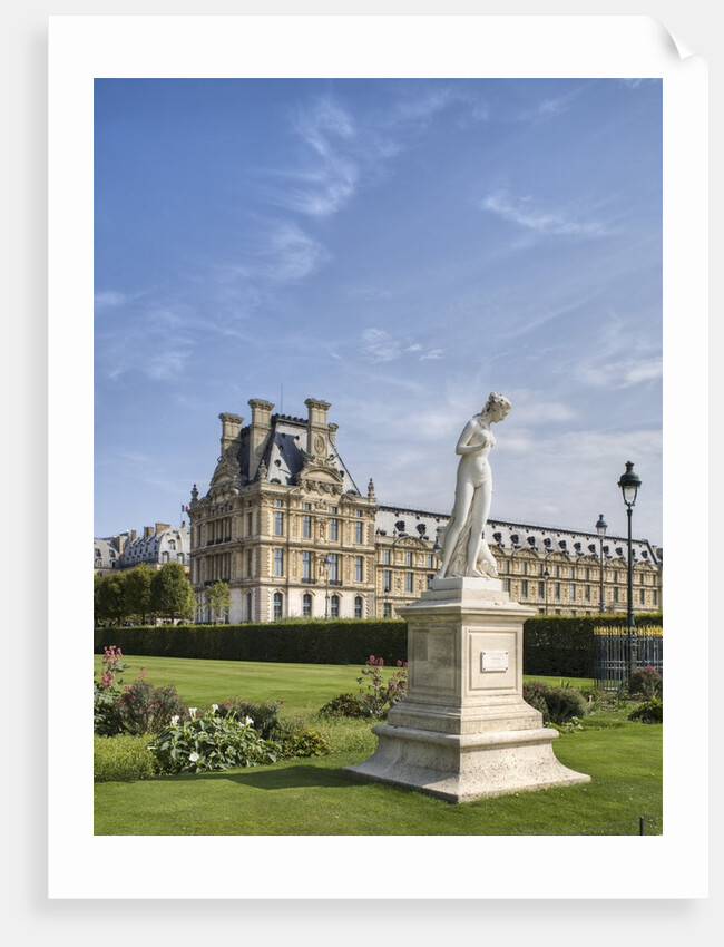 Statue of Nymphe and Louvre Museum, Paris by Anonymous