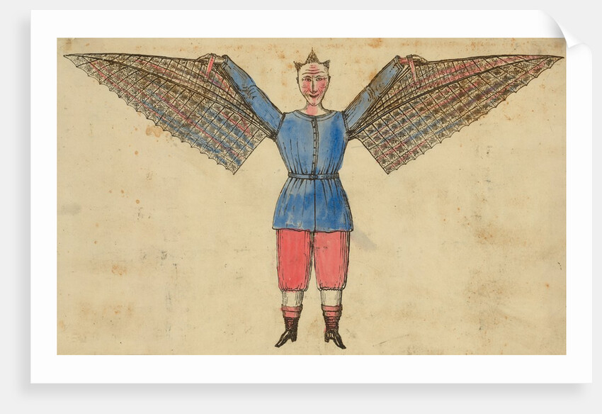 Man with wings attached to tunic by Anonymous