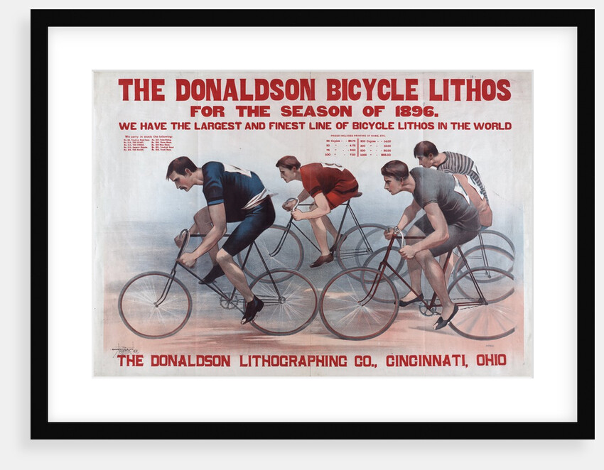 The Donaldson bicycle lithos for the season of 1896 by Anonymous