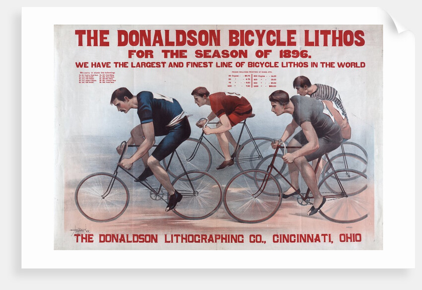 The Donaldson bicycle lithos for the season of 1896 by Anonymous