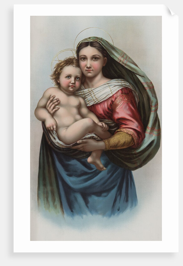 Lithograph of Raphael's Sistine Madonna by Anonymous