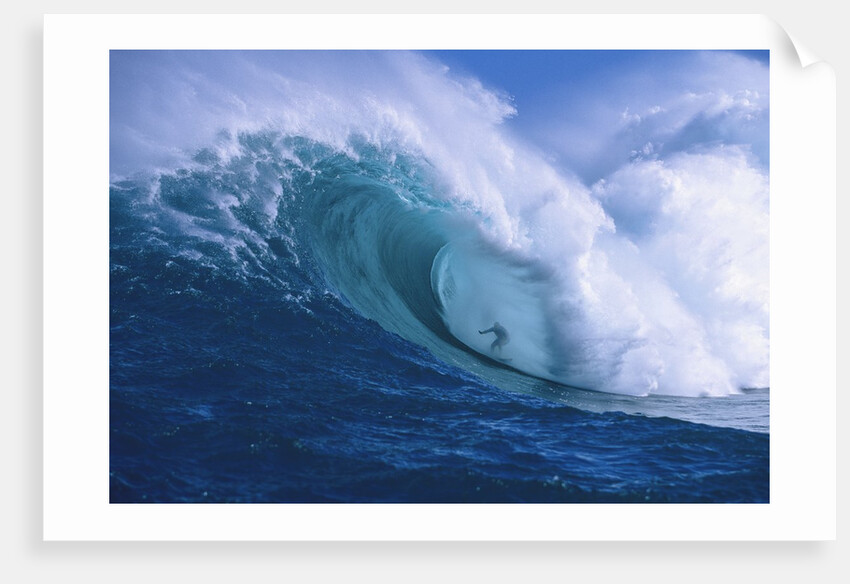 Surfer shooting the curl of Jaws at Peahi on Maui by Anonymous